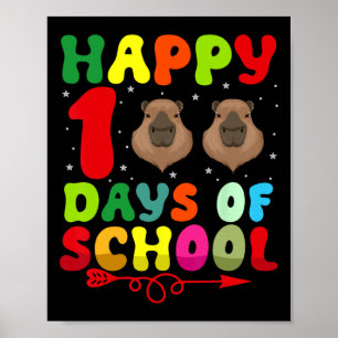 Poster Joyeux 100 Jours De L'École Capybara Lover Enseign