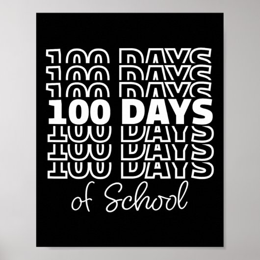 Poster Joyeux 100 Jours D'école 100e Jour D'école Enseign (Devant)