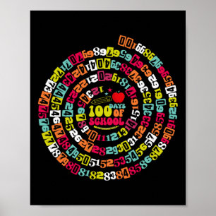 Poster Joyeux 100 Jours D'école Drôle Prof De Maths Enfan