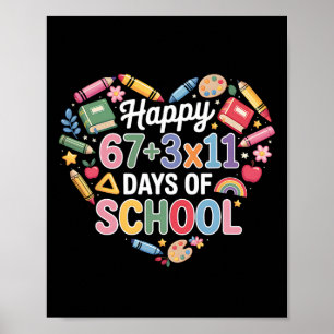 Poster Joyeux 100 Jours D'école Équation Mathématique 100