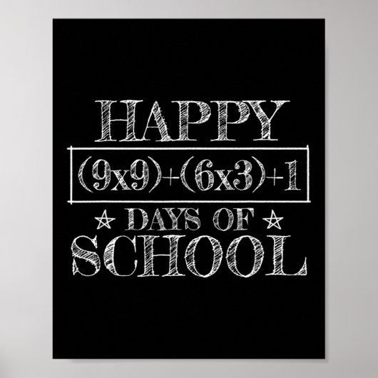 Poster Joyeux 100 Jours D'école Équation Mathématique Drô (Devant)