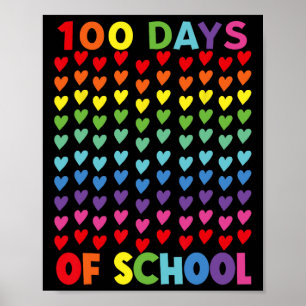 Poster Joyeux 100 Jours D'école Étudiants Enseignants Hom