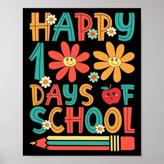 Poster Joyeux 100 Jours D'Enseignant Étudiant 100ème Jour (Devant)