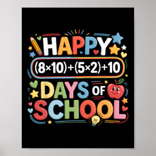 Poster Joyeux 100 Jours Équation Mathématique École Migno