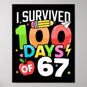 Poster Joyeux 100 Jours Pour 67 100ème Jour D'école Enfan