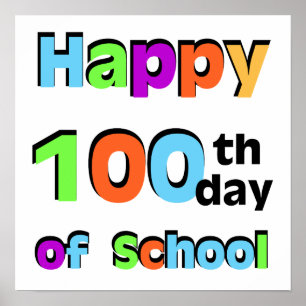 Poster Joyeux 100e jour d'école