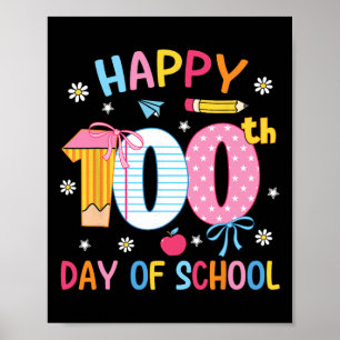 Poster Joyeux 100e jour d'école 100 jours d'école Enseign