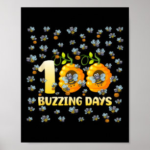 Poster Joyeux 100e jour d'école Abeilles Rucher 100 Bourd