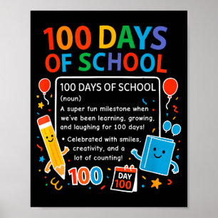 Poster Joyeux 100e jour d'école Conception d'élève, 100 j