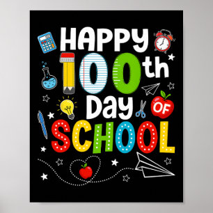 Poster Joyeux 100e jour d'école Enseignant 100 jours d'éc