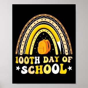 Poster Joyeux 100e jour d'école Étudiants Enfants Enseign