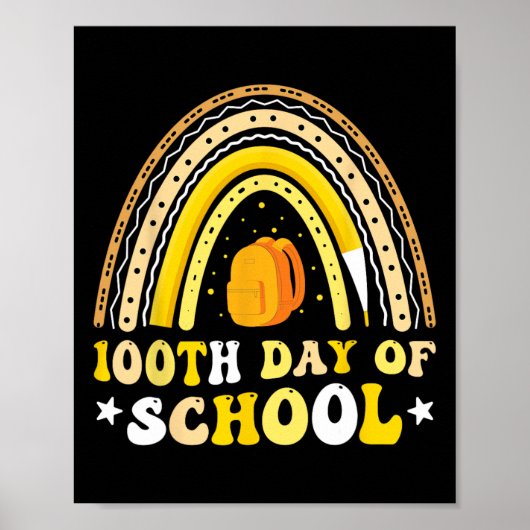 Poster Joyeux 100e jour d'école Étudiants Enfants Enseign (Devant)