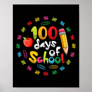 Poster Joyeux 100e Jour des enseignants Étudiants 100 jou