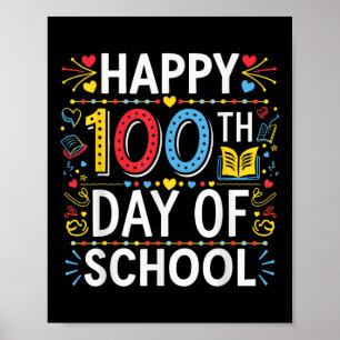 Poster Joyeux 100ème Jour De L'École 100 Jours De Garçons