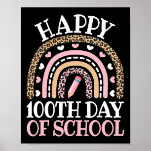 Poster Joyeux 100ème Jour De L'École 100 Jours Leopard Ar