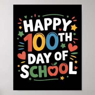 Poster Joyeux 100ème Jour De L'École Coloré 100 Jours Sma