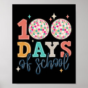 Poster Joyeux 100ème Jour De L'École Enseignant Disco Bal