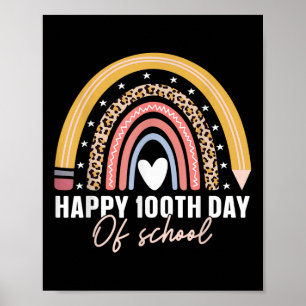 Poster Joyeux 100ème Jour De L'École Enseignant Enfants 1
