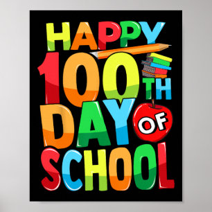Poster Joyeux 100ème Jour De L'École Enseignant Enfants E