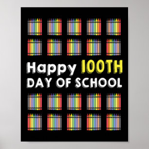 Poster Joyeux 100ème Jour De L'École Étudiant Amusant 100