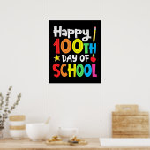 Poster Joyeux 100ème Jour De L'École Professeur Rainbow (Cuisine)
