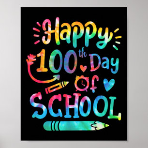 Poster Joyeux 100ème Jour De L'École Teinture 100 Jours P