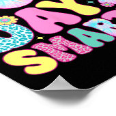 Poster Joyeux 100ème Jour De L'École Tie Dye Arc En Ciel  (Coin)