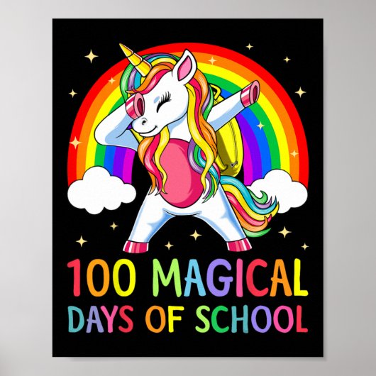 Poster Joyeux 100ème Jour De L'École Unicorne 100 Jours M (Devant)