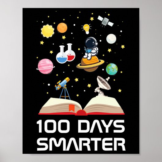Poster Joyeux 100ème Jour D'École 100 Jours Smarter Space (Devant)