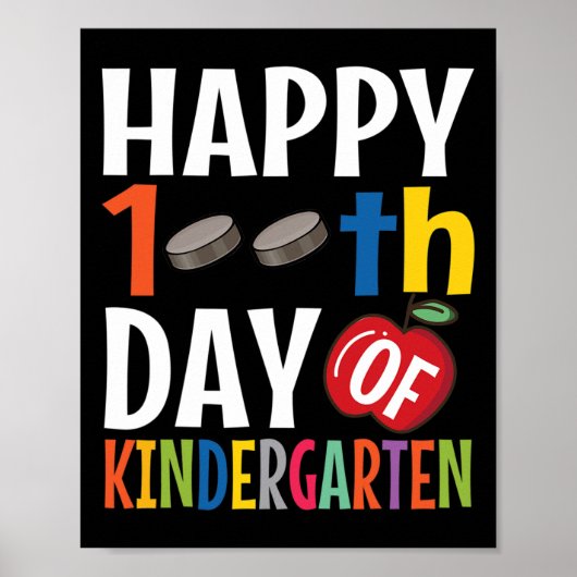 Poster Joyeux 100ème Jour D'Enseignement Prématernelle (Devant)