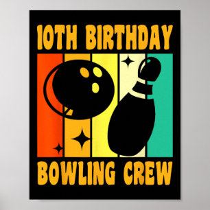 Poster Joyeux 10 Anniversaire 10 Anniversaire Vintage Bow