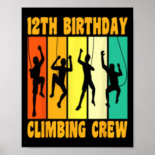 Poster Joyeux 12 Anniversaire 12 Ans Grimpeur Grimpe 12t