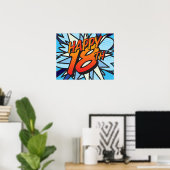 Poster Joyeux 18e Bande Dessinée Pop Art (Bureau à domicile)