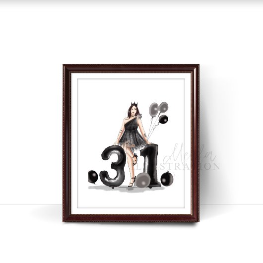 Poster joyeux 31e anniversaire,