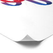 Poster Joyeux 4 juillet (18x24) Dégradé rouge/bleu (Coin)