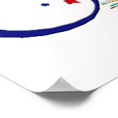 Poster Joyeux 4 juillet ! avec feux d'artifice et étoiles (Coin)