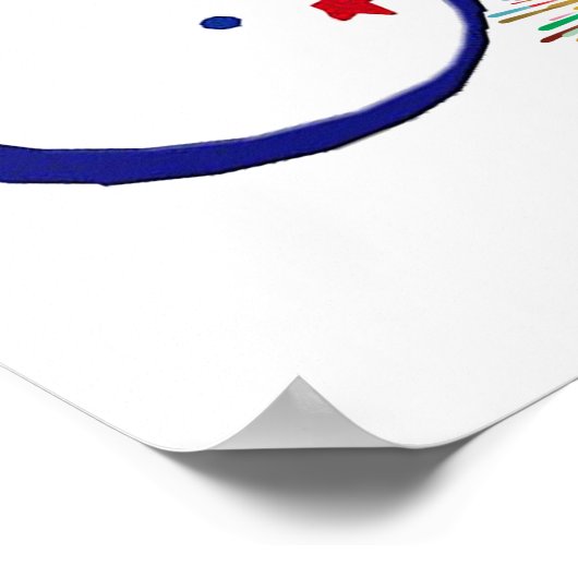 Poster Joyeux 4 juillet ! avec feux d'artifice et étoiles (Coin)