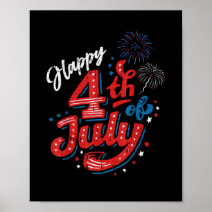 Poster Joyeux 4 juillet Cool Jour de l'Indépendance Patri