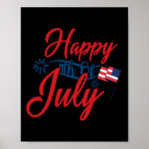 Poster Joyeux 4 juillet D'indépendance Patriotique Amériq