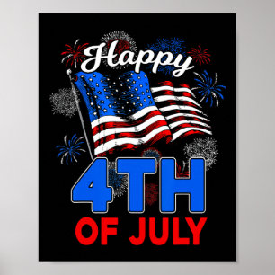 Poster Joyeux 4 juillet Drapeau américain patriotique hom