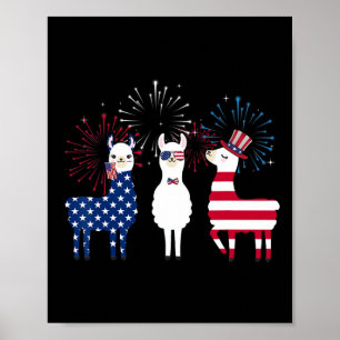 Poster Joyeux 4 juillet Drapeau américain Rouge Blanc Lam
