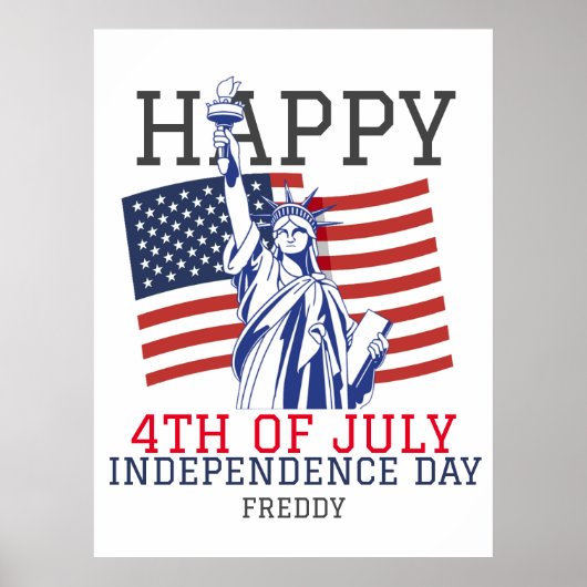 Poster Joyeux 4 juillet fête de l'Indépendance (Devant)