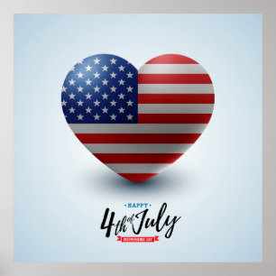Poster Joyeux 4 juillet fête de l'indépendance