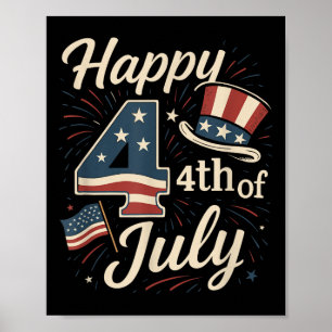 Poster Joyeux 4 juillet Hommes Femmes Enfants