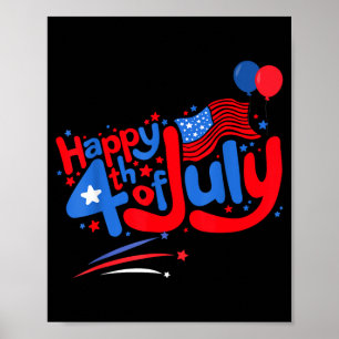 Poster Joyeux 4 juillet jour de l'indépendance États-Unis