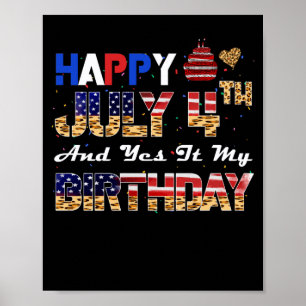 Poster Joyeux 4 juillet Oui C'est mon indépendance d'anni