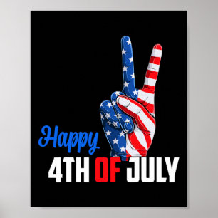 Poster Joyeux 4 juillet Paix Amérique fête de l'indépenda