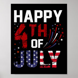 Poster Joyeux 4 juillet pour femme hommes enfants États-U
