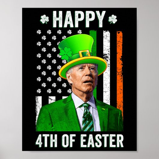 Poster Joyeux 4ème De Pâques Fun Joe Biden Jour de la Sai (Devant)