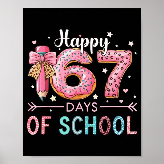Poster Joyeux 67 Jours D'École Six Sept Meme Garçon Fille (Devant)